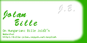 jolan bille business card